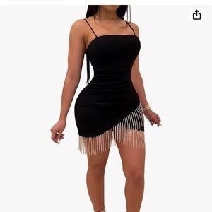 NWOT Ruched club tassel dress